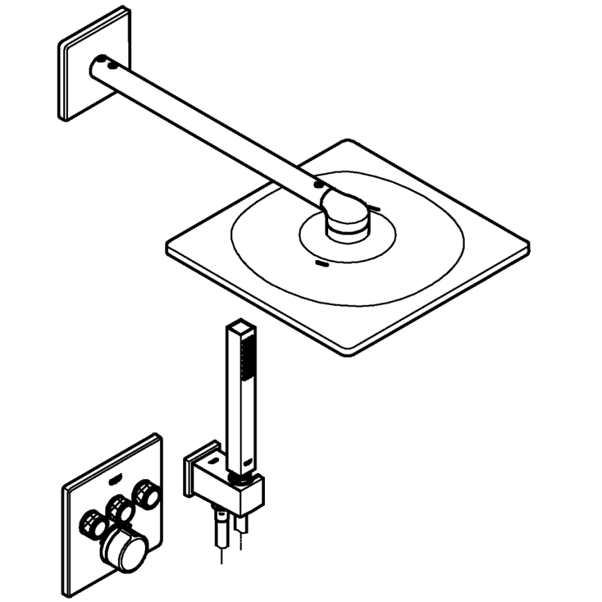 GROHE 34712000 - Dušikomplekt SMARTCONTROL 310 × 310 mm läikiv kroom