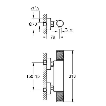 GROHE 34790000 - Termostaatne dušisegisti PRECISION FEEL DN 15 kroom