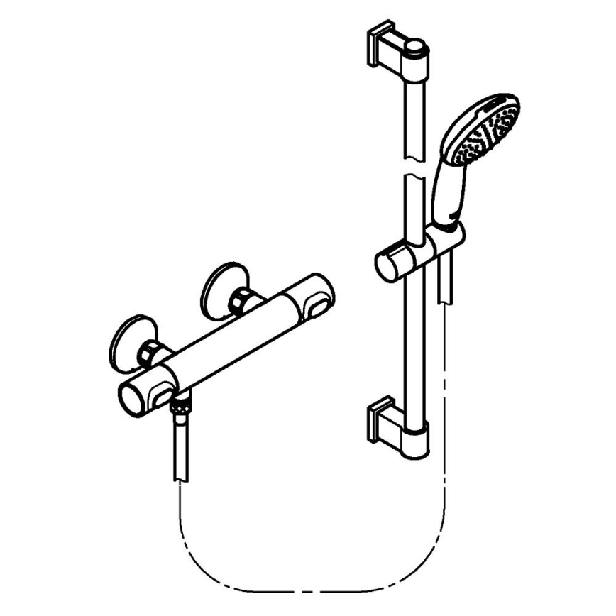 GROHE 34800001 - Dušikomplekt termostaatsegistiga PRECISION FLOW 600 mm läikiv kroom