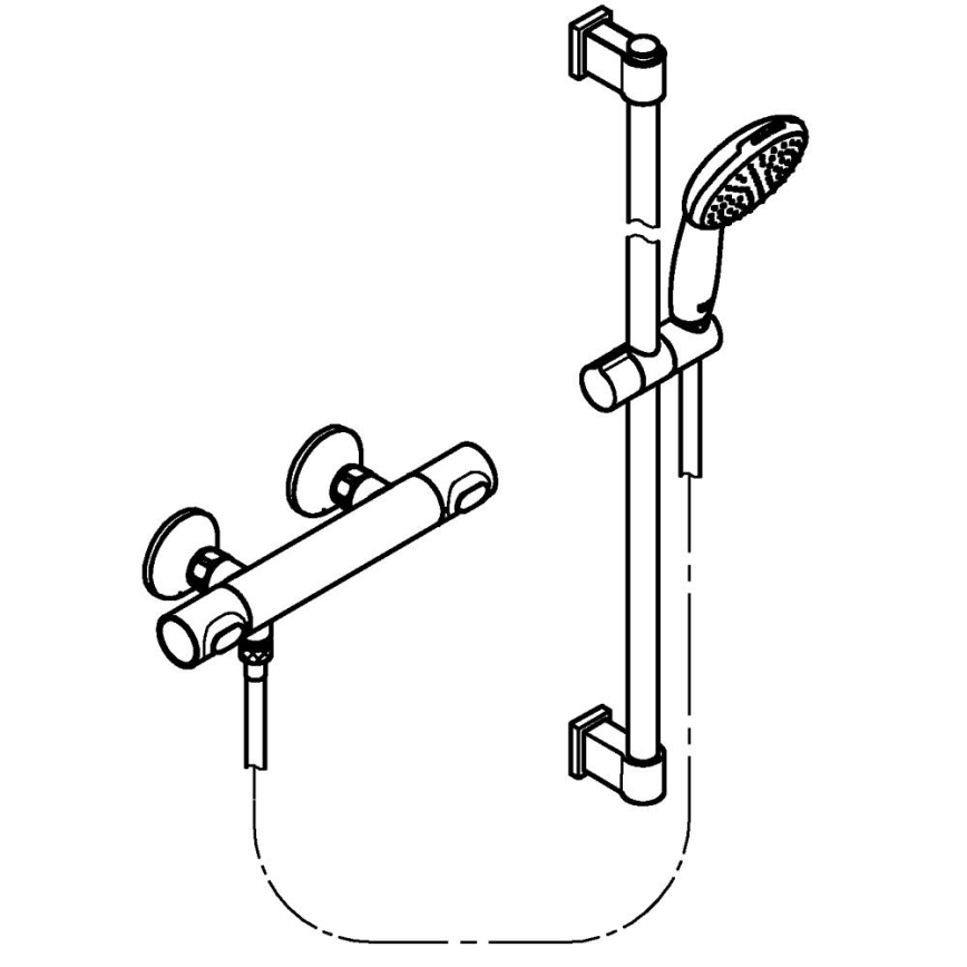 GROHE 34805001 - Dušikomplekt termostaatsegistiga PRECISION FLOW DN 15, läikiv kroom