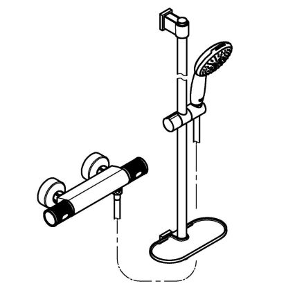 GROHE 34853001 - dušikomplekt termostaatsegistiga PRECISION FEEL+ 90 cm läikiv kroom