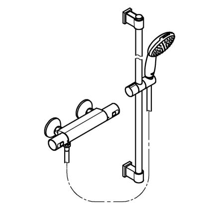 GROHE 34854001 - Termostaatne dušisegisti PRECISION START 900 mm kroomitud