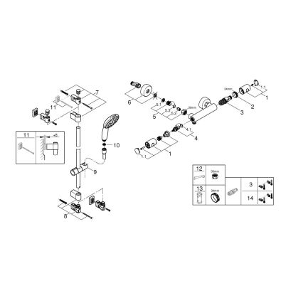 GROHE 34857000 - Dušikomplekt termostaatsegistiga PRECISION GET 12” läikiv kroom