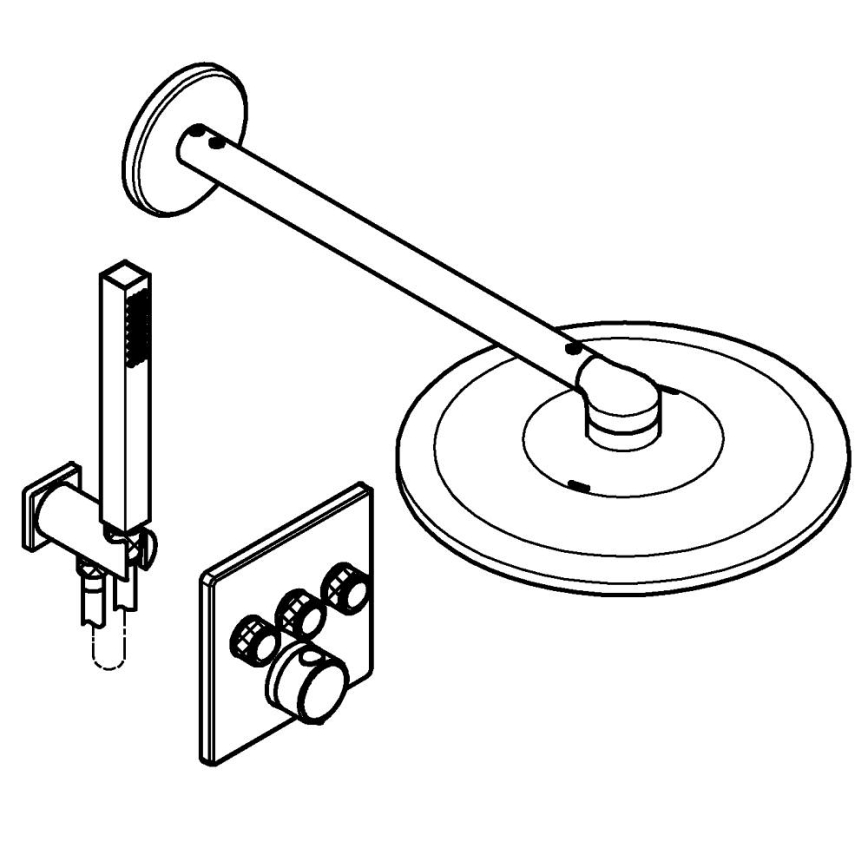 GROHE 34875000 - Dušisüsteem PRECISION SMARTCONTROL 310 mm läikiv kroom
