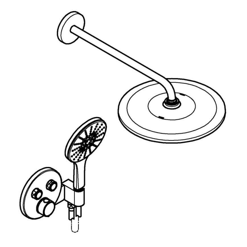 GROHE 34877000 - Dušisüsteem VITALIO RAIN MONO 310 läikiv kroom