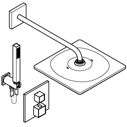 GROHE 34879000 - Seina sisse paigaldatav dušisüsteem PRECISION CUBE 310 × 310 mm kroom