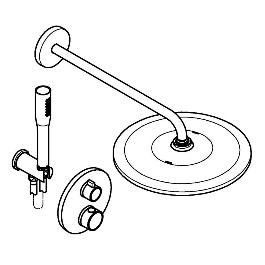 GROHE 34880000 - Seina sisse paigaldatav staatiline dušisegisti GROHTHERM SMARTCONTROL kroom