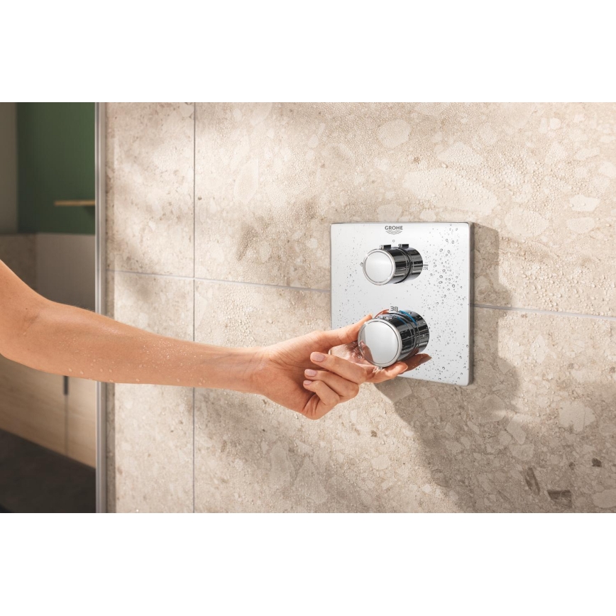 GROHE 34881000 - Seina sisse paigaldatav dušisüsteem PRECISION 310 × 310 mm läikiv kroom