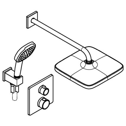 GROHE 34882000 - Dušisüsteem PRECISION VITALIO COMFORT 250 läikiv kroom