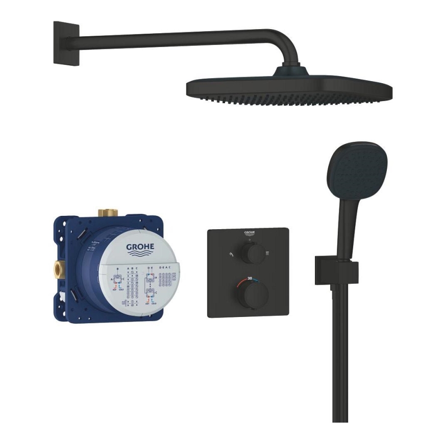 GROHE 348822430 - Dušikomplekt PRECISION 250 × 250 mm must