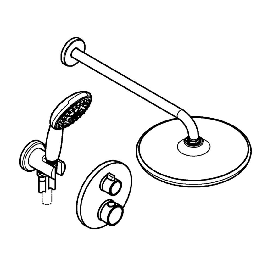 GROHE 348832430 - Dušikomplekt VITALIO START 250 mm must