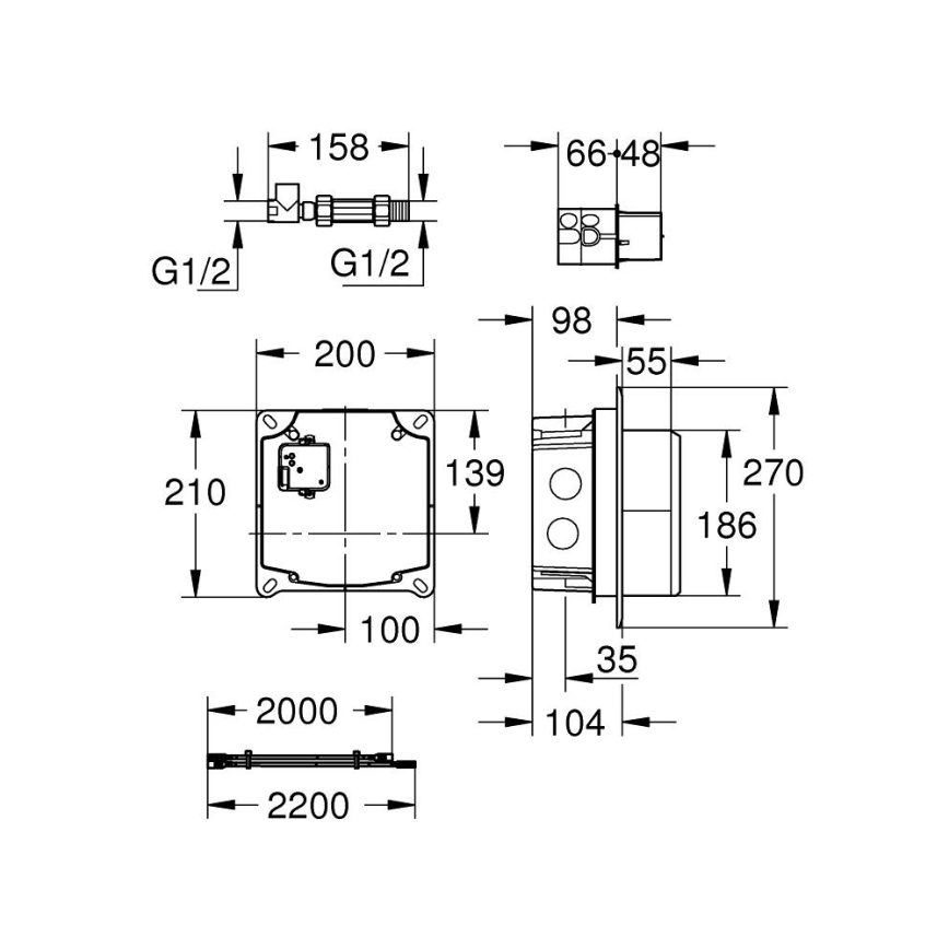 GROHE 36264001 - Peidetav sisseehituskomplekt ESSENSE E, läikiv kroom