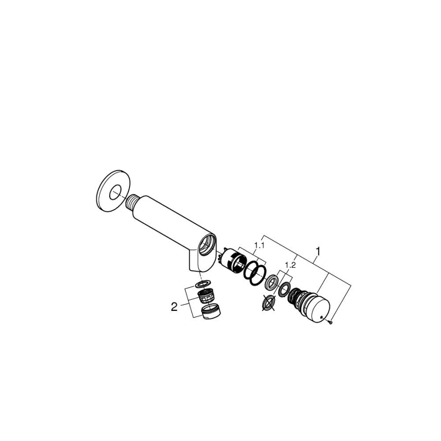 GROHE 36266000 - Enesesulguriga seinaventiiil EUROECO COSMOPOLITAN T DN 15 kroomitud