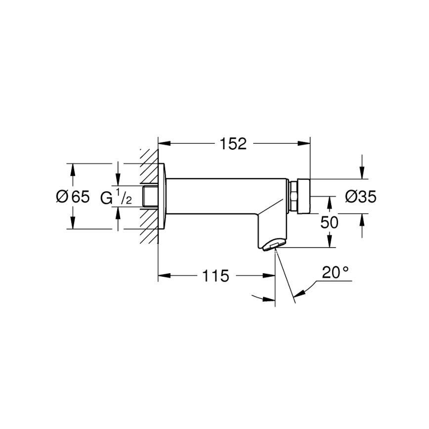GROHE 36266000 - Enesesulguriga seinaventiiil EUROECO COSMOPOLITAN T DN 15 kroomitud