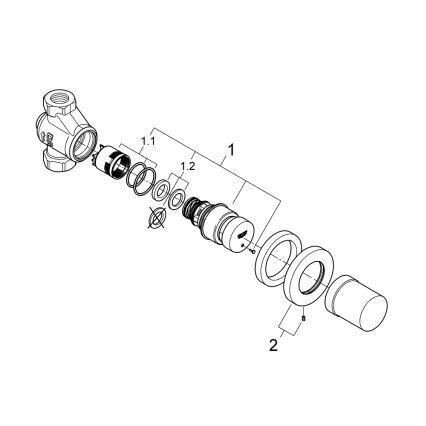 GROHE 36268000-ise sulguv läbivooluventiil EUROECO COSMOPOLITAN T DN 15 kroom