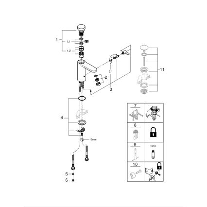 GROHE 36317000 - Isesulguv valamusegisti EUROSMART COSMOPOLITAN T kroom