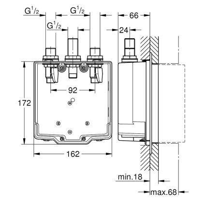 Grohe 36322001 - EUROSMART COSMOPOLITAN T segisti peitkorpus