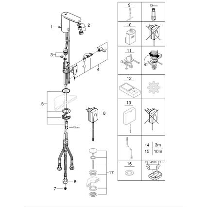 GROHE 36324001 - Infrapuna-elektrooniline valamusegisti EUROSMART COSMOPOLITAN E kroom