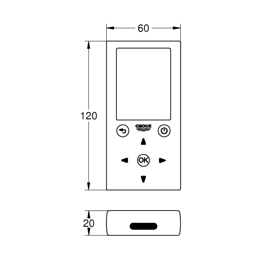 GROHE 36407001 - läikiva kroomviimistlusega kaugjuhtimispult
