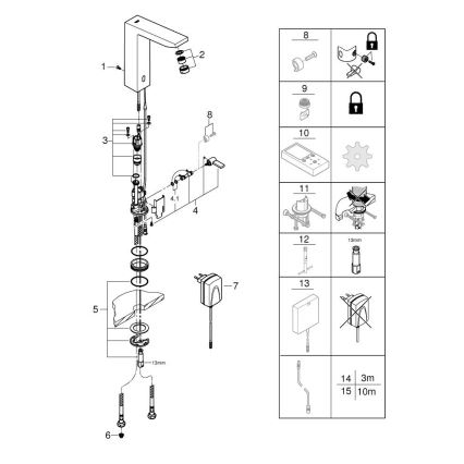 GROHE 36440000 - Infrapunaanduriga elektrooniline valamusegisti EUROCUBE E DN 15 kroom