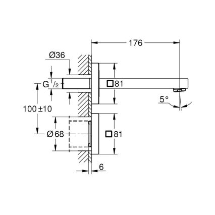 GROHE 36442000 - Infrapunaelektrooniline segisti EUROCUBE E läikiv kroom