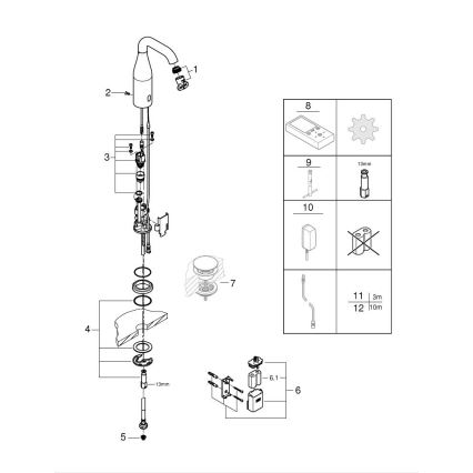GROHE 36446000 - Infrapunaelektrooniline segisti ESSENCE E läikiv kroom