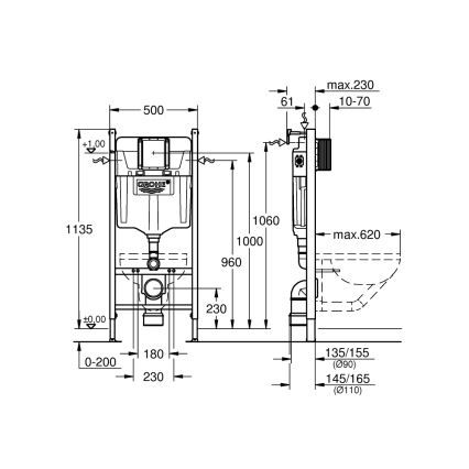 GROHE 36497000 - WC-moodul SOLIDO 1,13 m valge