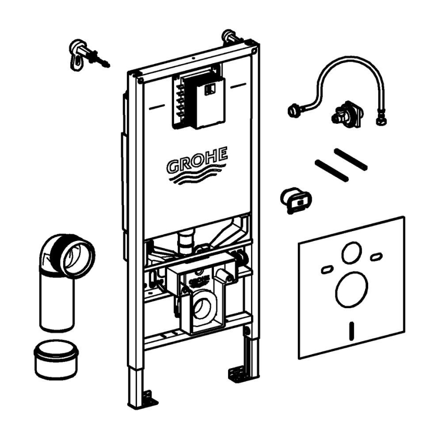 GROHE 36509SH0 - 4-ühes komplekt RAPID SLX 1,13 m roostevaba teras