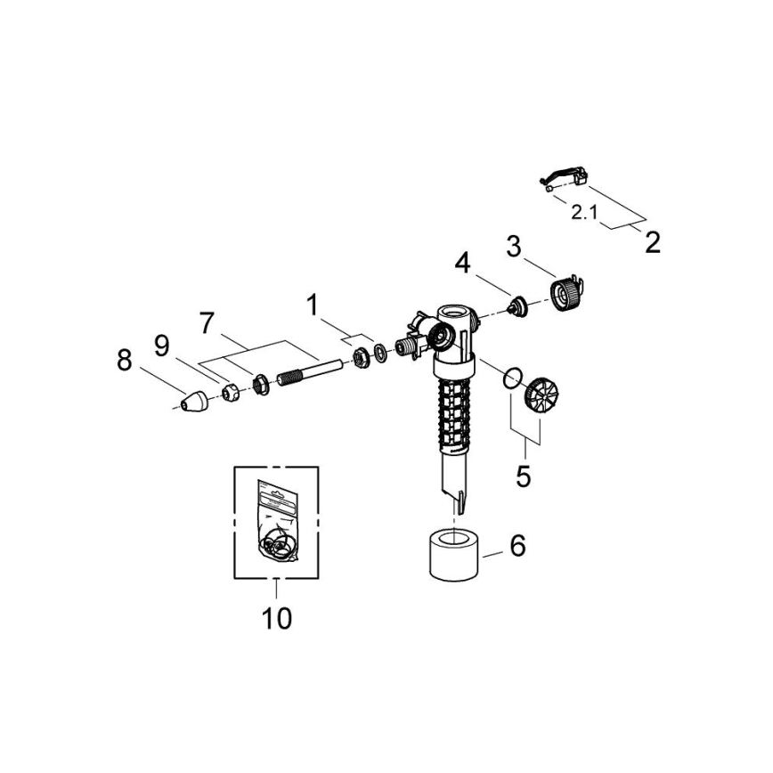 GROHE 37092000 - 38” Täiteventiil, läikiv kroom
