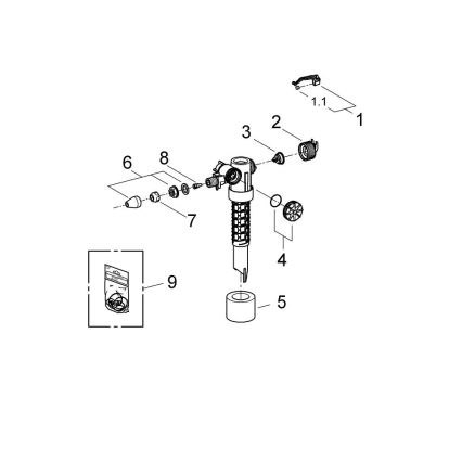 GROHE 37095000 - Täiteventiil 38” läikiv kroom