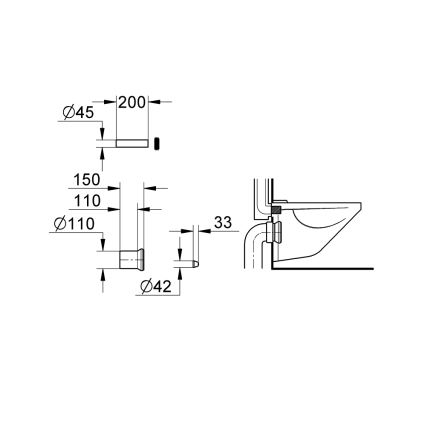 GROHE 37104K00 - WC vee- ja äravoolukomplekt, must