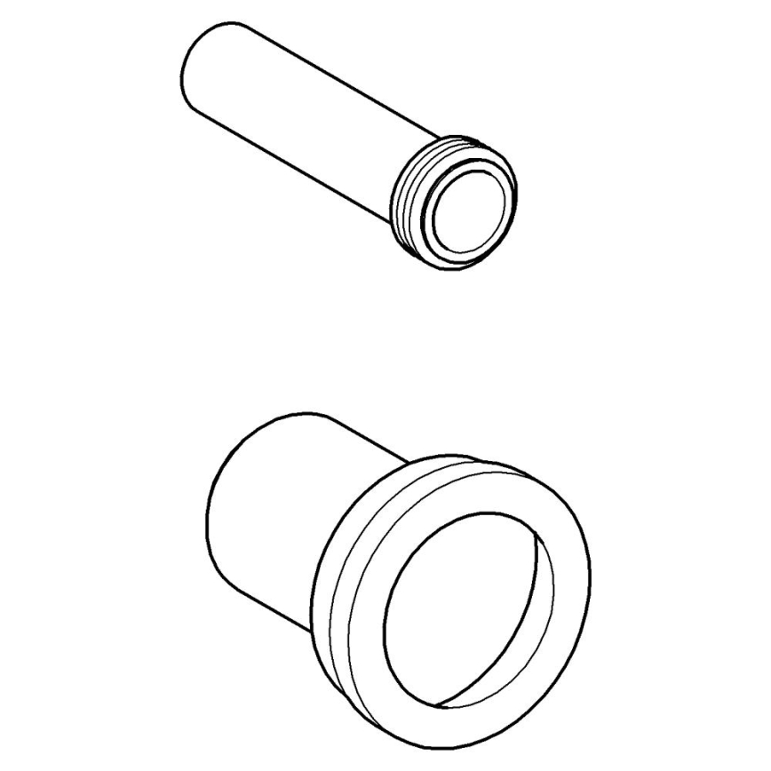 GROHE 37311K00 - 150 mm WC vee- ja äravoolukomplekt, must