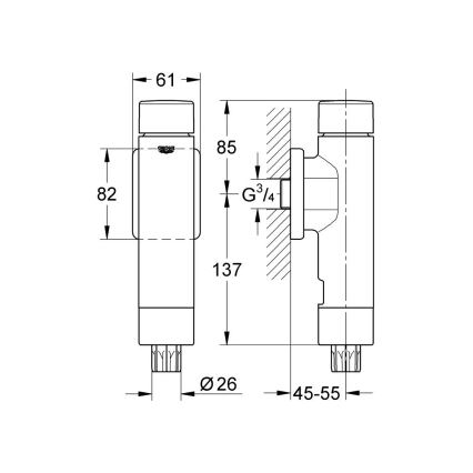 GROHE 37349000 - Surve-loputusventiil RONDO A.S. 3” läikiv kroom