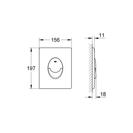 GROHE 38505P00 - SKATE AIR loputusplaat 156 × 197 mm mattkroom