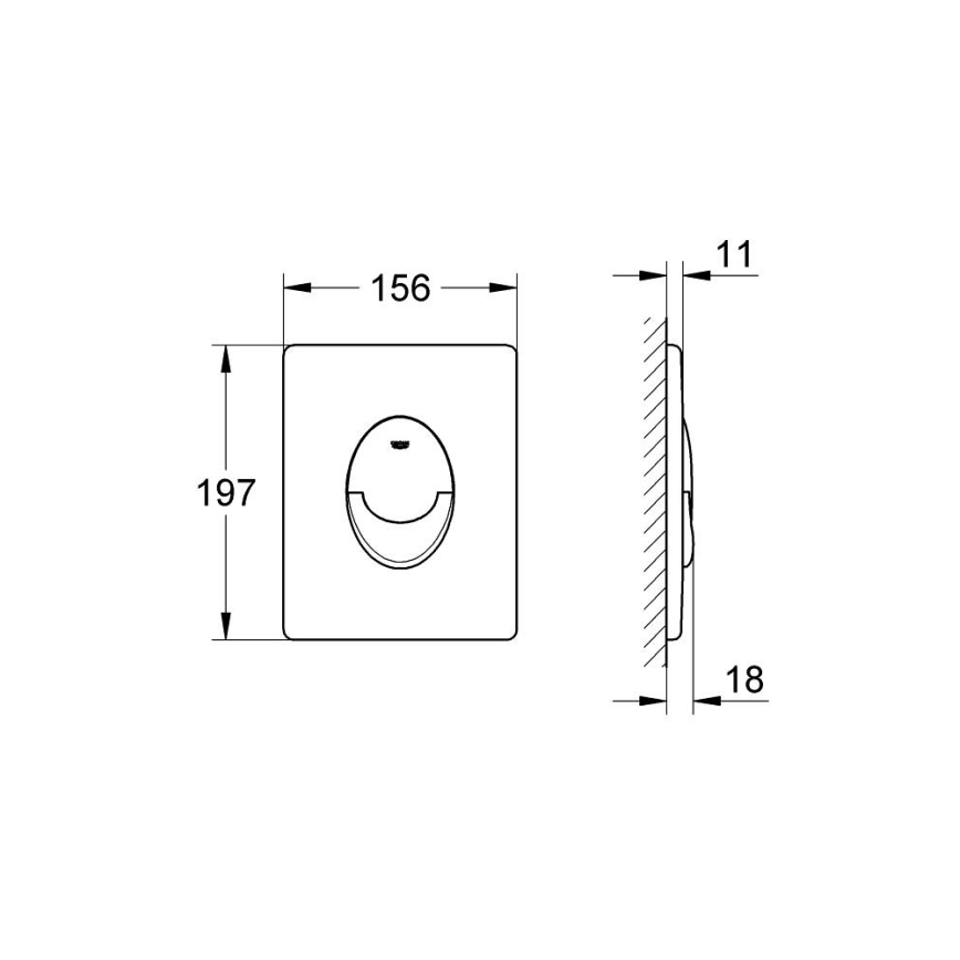 GROHE 38505P00 - SKATE AIR loputusplaat 156 × 197 mm mattkroom