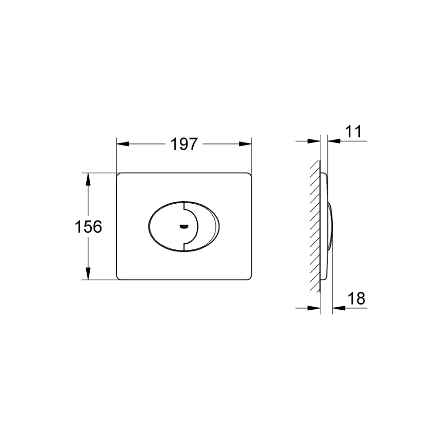 GROHE 38506SH0 - Loputusplaat SKATE AIR 156 × 197 mm valge