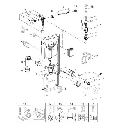 GROHE 38528001 - RAPID SL WC-moodul 1,13 m, valge