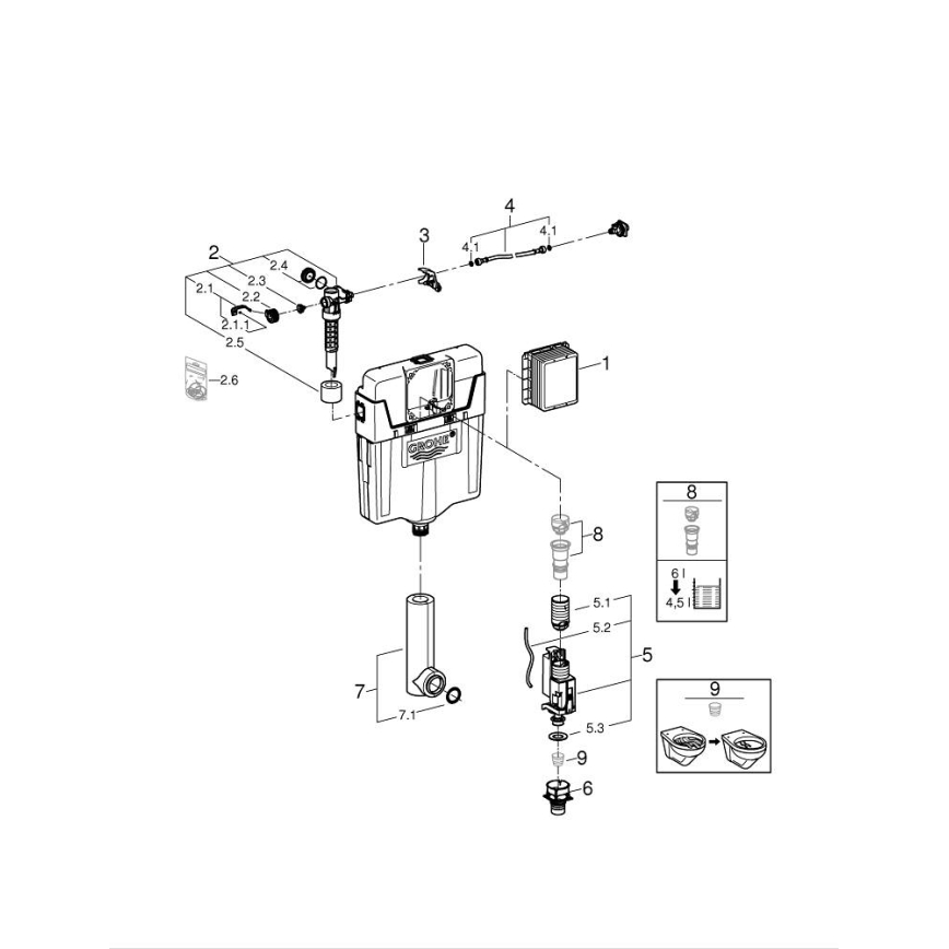 GROHE 38661000 - WC-loputuspaak GD 2, läikiv kroom