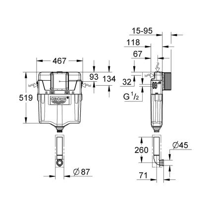 GROHE 38661000 - WC-loputuspaak GD 2, läikiv kroom