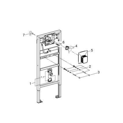 GROHE 38786001 - Pissuaari moodul RAPID SL 1,13 m ja 1,30 m