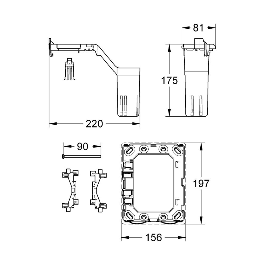 GROHE 38796000 - FRESH kohandamiskomplekt 156 × 197 mm