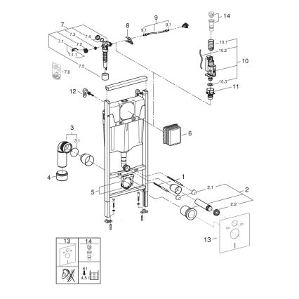GROHE 38848000 - WC-moodul RAPID SL 1,13 m