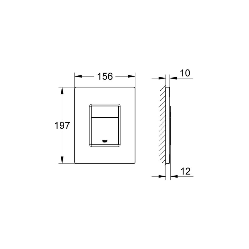 GROHE 38966000 - Juhtnupp EVEN 156 × 197 mm läikiv kroom