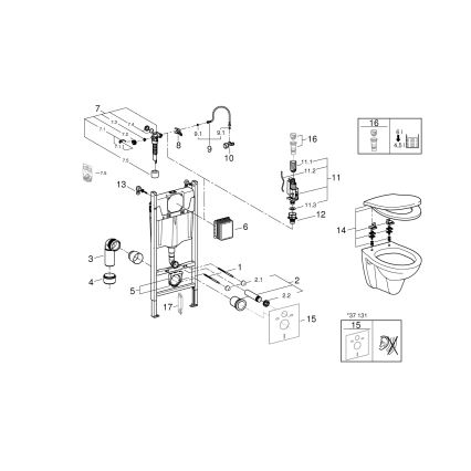 GROHE 39116000 - 4-ühes komplekt keraamikaga SOLIDO COMPACT 1,13 m