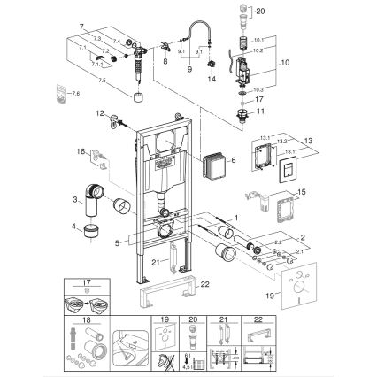 GROHE 39186000 - Eesseinapaigalduskomplekt SOLIDO 1,13 m valge