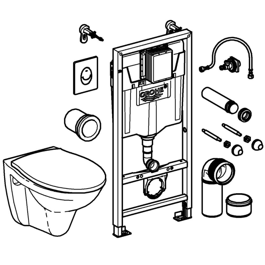 GROHE 39192000 - 4-ühes komplekt SOLIDO 1,13 m durovalge