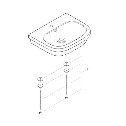 GROHE 39337000 - EURO CERAMIC valamu tööpinnale 600 × 480 mm, keraamika/valge