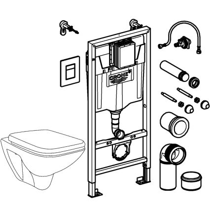 GROHE 39467000 - SOLIDO WC-komplekt 1,13 m, keraamika/valge