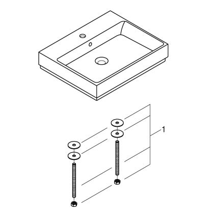 GROHE 3947700H - CUBE CERAMIC valamu 600 × 490 mm keraamika/valge