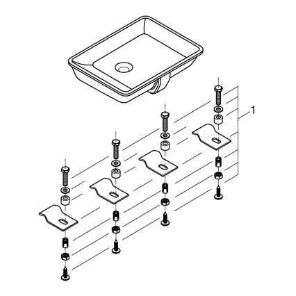 GROHE 3948000H - CUBE CERAMIC valamu 492 × 370 mm keraamika/valge